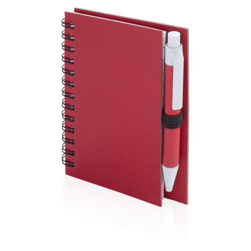 Notatnik ok. A7 z długopisem Czerwony V2793-05 (2)