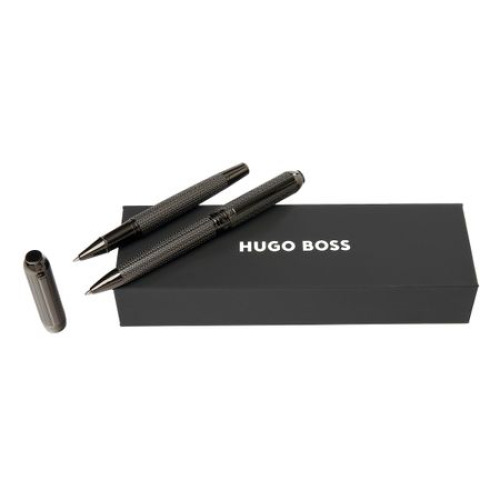 Zestaw upominkowy Hugo Boss pióro kulkowe i długopis - HSI4654D + HSI4655D Ciemnoszary HPBR465D 
