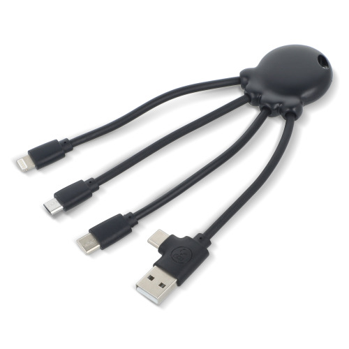4009| Xoopar Eco Octopus Kabel do ładowania Ocean Bound Plastic Czarny LT41023-N0002 (2)