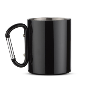 Kubek z karabińczykiem CAMP 250 ml Czarny