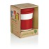 Ekologiczny kubek podróżny 350 ml PLA czerwony, biały P432.884 (2) thumbnail