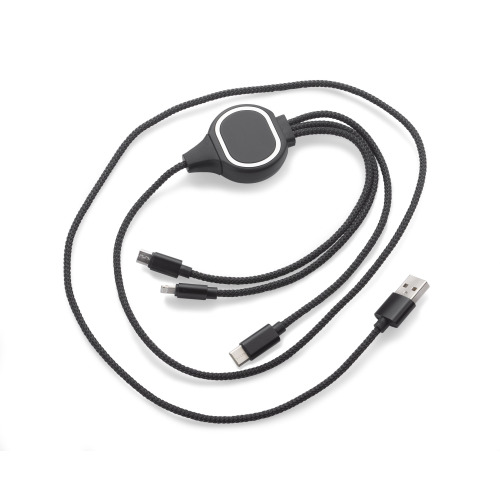Kabel USB 3 w 1 LUX Czarny 09119-02 