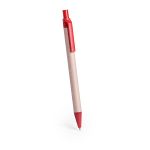 Długopis z kartonu z recyklingu czerwony