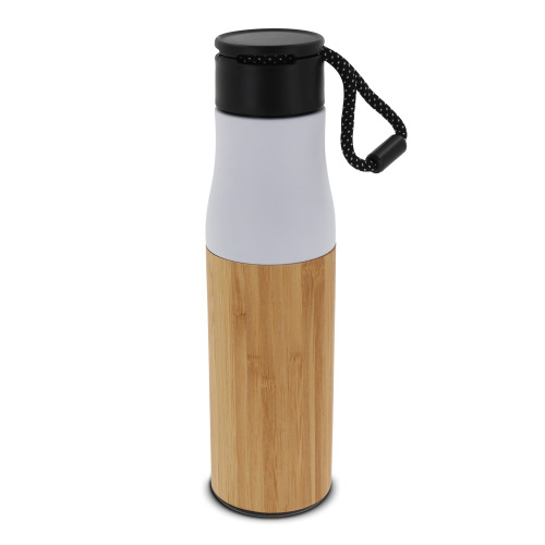 Termiczna butelka bambusowa z uchwytem 500ml Biały LT98857-N0001 