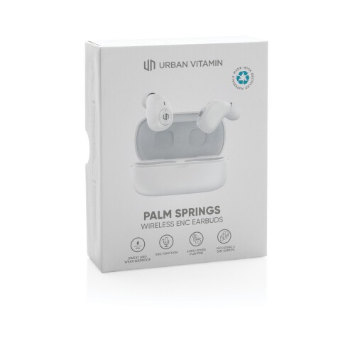Bezprzewodowe słuchawki douszne Urban Vitamin Palm Springs ENC biały P329.813 (16)