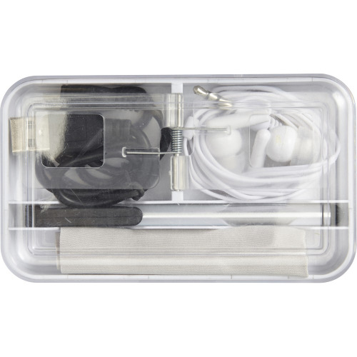 Touch pen, ściereczka, kabel USB, słuchawki biały V9884-02 (1)