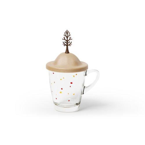 Kubek z podstawką autumn Beżowy QL10317-BN-BN 