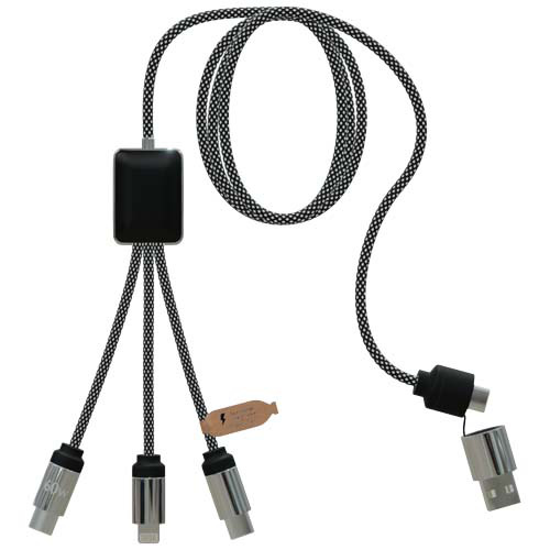 SCX.design C33 kabel do ładowania typu C o mocy 60 W z podwójnym podświetlanym logo Melanż czarny 2PX21390 (2)
