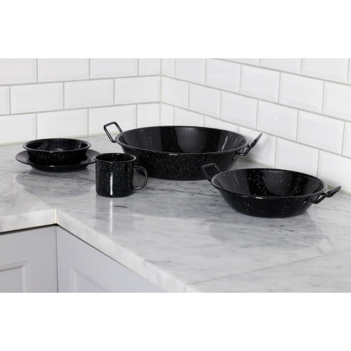 DORIS EMALIOWANY TALERZ, CZARNY Czarny 5018414- (6)