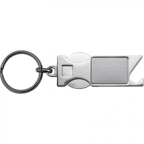 Brelok metalowy otwieracz do butelek z żetonem HILDE Szary 9036707 (6)