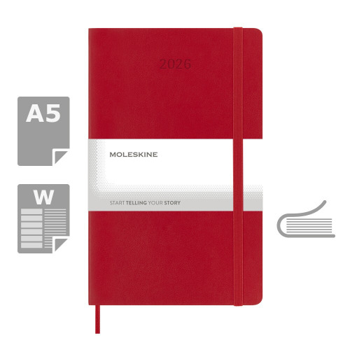 Kalendarz MOLESKINE Czerwony VM398-05/2026 