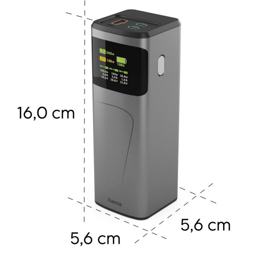 Power bank 24000 mAh Hama High Power 200W Grafitowy VH030-15 (2)