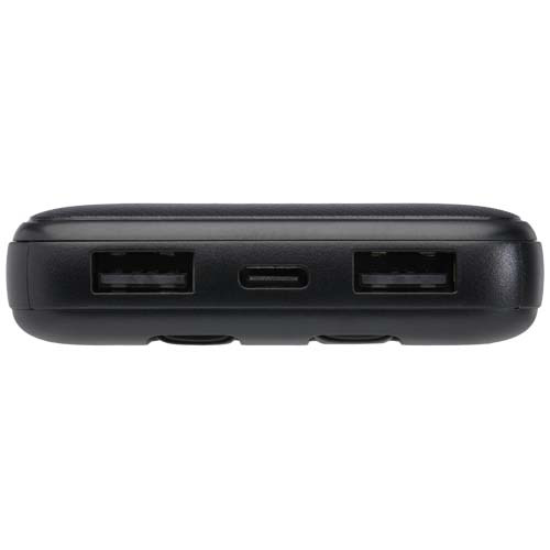 Adhil powerbank o pojemności 10.000 mAh i mocy 10 W z tworzyw sztucznych pochodzących z recyklilngu z 2 wbudowanymi kablami Czarny 12445990 (6)