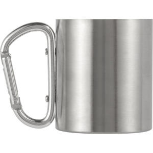 Metalowy kubek 185 ml z karabińczykiem Srebrny