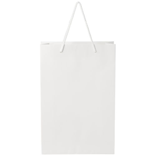 Ręcznie robiona torba z papieru integra z plastikowymi uchwytami – 24 x 9 x 36 cm Biały 1ZB01001 (2)