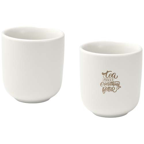Male filiżanki ceramiczne do espresso o pojemności 90 ml - zestaw 2 sztuk Biały 12639701 (1)