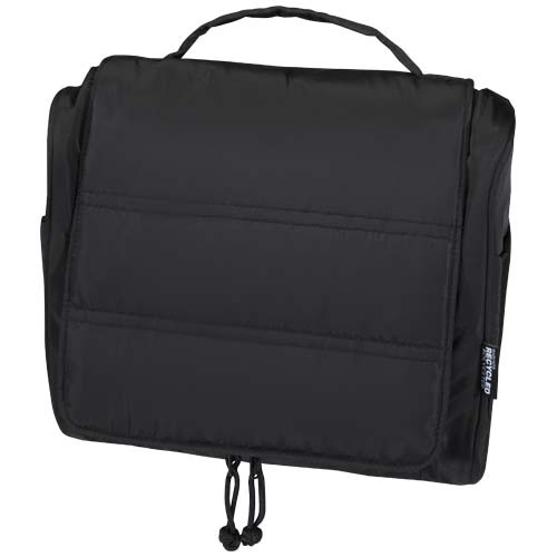 Puffer kosmetyczka na pasku o pojemności 8 l z recyklingu z certyfikatem GRS Czarny 13011790 