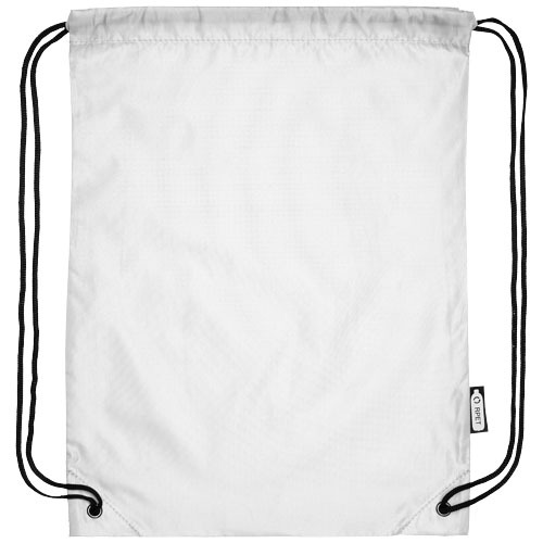Plecak Oriole ze sznurkiem ściągającym z recyklowanego plastiku PET Biały 12046104 (4)