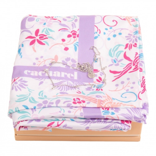 Zestaw upominkowy Cacharel naszyjnik i apaszka - CFL219F + CJC220B Srebrny CPCL220B 