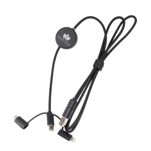 Kabel 4w1 z podświetlanym logo, LH-ZM02 Czarny