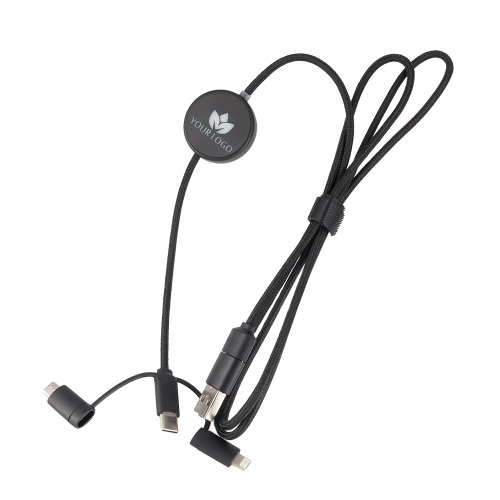 Kabel 4w1 z podświetlanym logo, LH-ZM02 Czarny EG061003 
