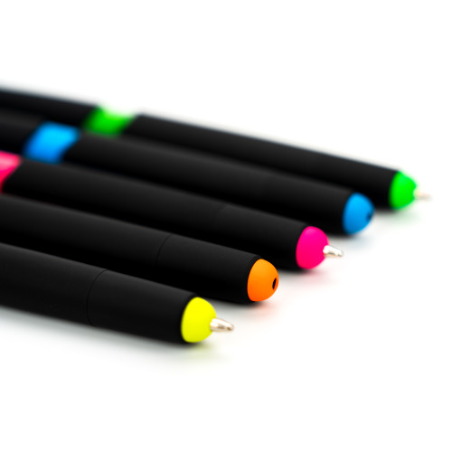 Długopis plastikowy z zakreślaczem touch pen EMMETT Różowy 1096511 (18)