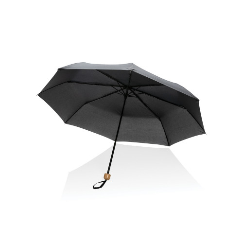 Mały bambusowy parasol 20.5" AWARE™ RPET Czarny P850.571 