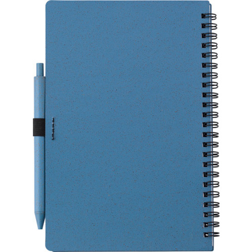 Notatnik ok. A5 ze słomy pszenicznej z długopisem niebieski V0238-11 (4)