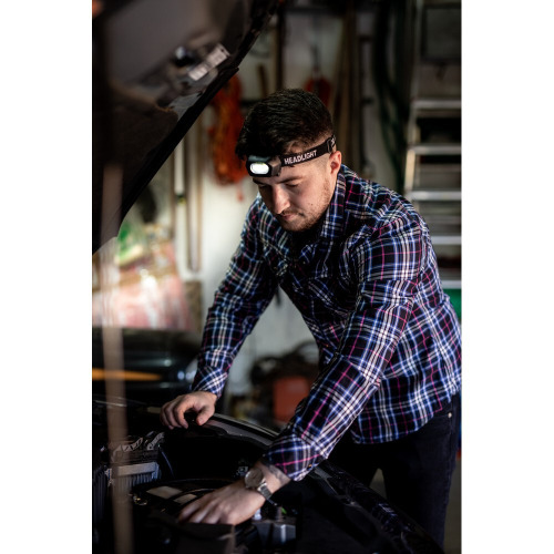 Latarka na głowę ze światłem COB | Pauline Czarny V7244-03 (2)