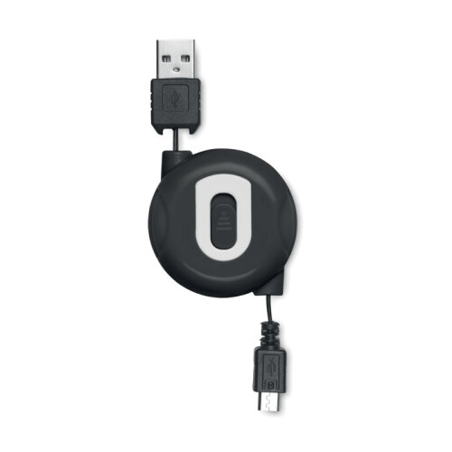 Kabel USB-mikroUSB zwijany czarny MO8733-03 
