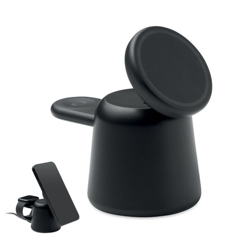 Ładowarka bezprzew 3 w 1, 15 W Czarny MO2732-03 