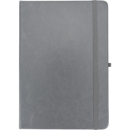 Notatnik A5 w linie z PU z recyklingu CLEO Szary 2374807 (3)