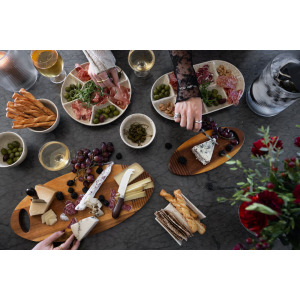 Talerz do serwowania DITTE, duży, beżowy/bordowy