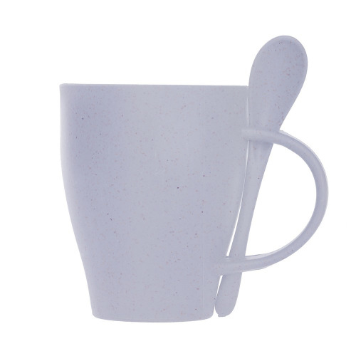 Bambusowy kubek 300 ml z łyżeczką Błękitny V0847-23 (4)