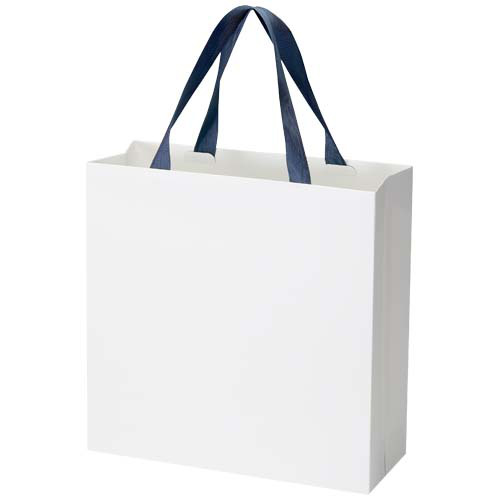Torba papierowa Smartfold 210 g/m² z uchwytami ze wstążki i matowym laminowaniem – 31 x 12 x 31 cm Niebieski 1ZM01852 (2)