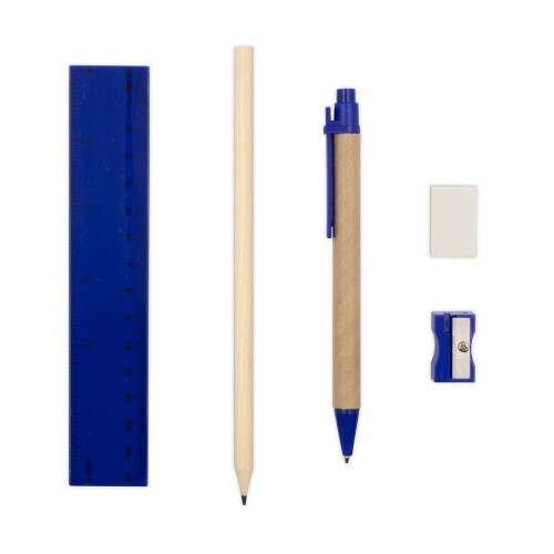 Zestaw szkolny, ołówek, długopis, gumka, temperówka, linijka granatowy V7869-04 (6)