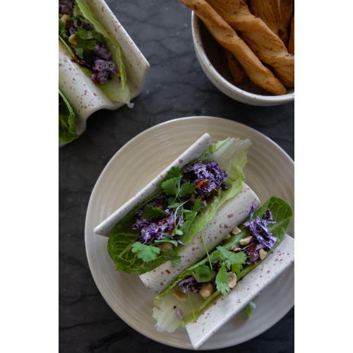 Stojak do tacos DITTE 2-szt, beżowy/bordowy Beżowy/bordowy 5018650- (1)