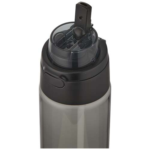 Bidon na wodę Theron o pojemności 700 ml, wykonany z tworzywa sztucznego pochodzącego z recyklingu (RCS), z pokrywką o podwój Czarny 10095090 (6)