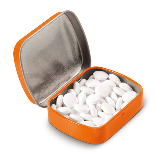 Miętówki w metalowym, prostokątnym opakowaniu Pomarańczowy LT91795-N0026 (1)
