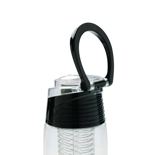 Bidon, butelka sportowa 700 ml z pojemnikiem na lód lub owoce czarny V9891-03 (5)