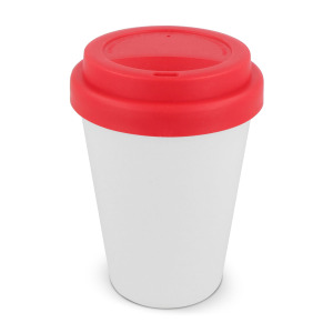Filiżanka do kawy RPP z białym korpusem 250ml Biały / czerwony