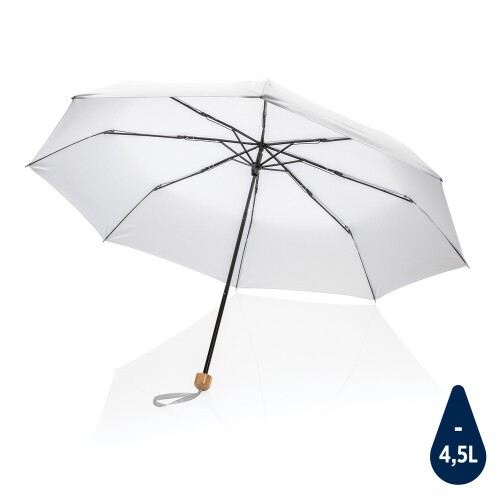 Mały bambusowy parasol 20.5" Impact AWARE rPET biały P850.573 