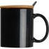 Kubek ceramiczny z łyżeczką 300 ml LOTHAR Czarny 8296903 (3) thumbnail