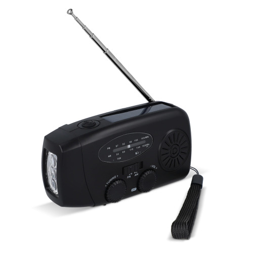 SafeSound Radio awaryjne zasilane energią słoneczną i korbką Czarny LT95607-N0002 