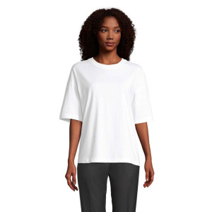 BOXY WOMEN T-SHIRT OVERSIZE Bialy