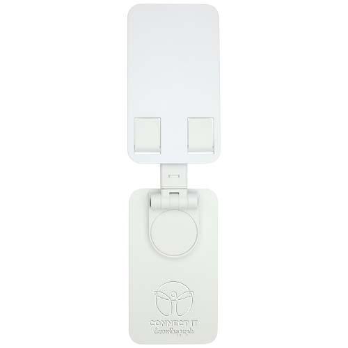 Alhena składany uchwyt na telefon z z tworzyw sztucznych pochodzących z recyklingu z metalową podstawką biurkową Biały 12446701 (1)