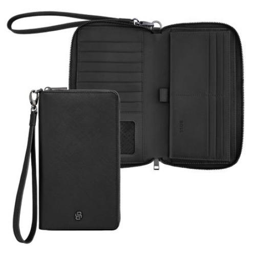 Portfel podróżny Double B Saffiano Black Czarny HLL526A 