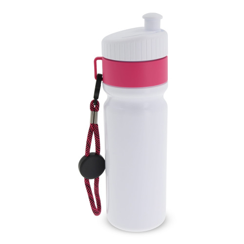 Bidon Sportowy Z Obwódka I Kolorowym Sznurkiem 750ml Biały / różowy LT98736-N0176 (4)