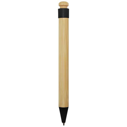 Rattan długopis z bambusa i tworzyw sztucznych pochodzących z recyklingu Czarny 10602690 (3)