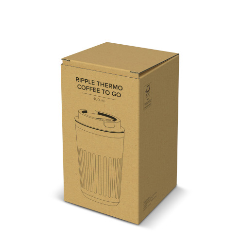Termos na kawę ze stali nierdzewnej pochodzącej z recyklingu, 400 ml Czarny LT98698-N0002 (9)